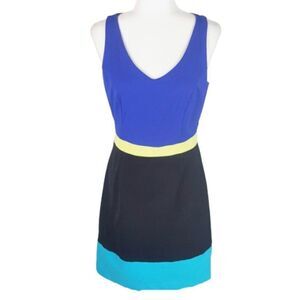 CYNTHIA ROWLEY Colorblock V-neck Racerback Dress